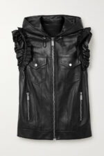 Women's Ruffled Leather Vest