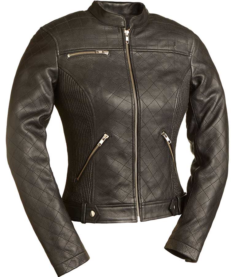 womens-spandex-fitted-quilted-biker-jacket (2) Women’s Spandex Fitted Quilted Biker Jacket - Image 1