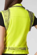 Green-Leather-Vest-With-Silver-Studs