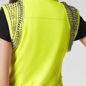 Green-Leather-Vest-With-Silver-Studs