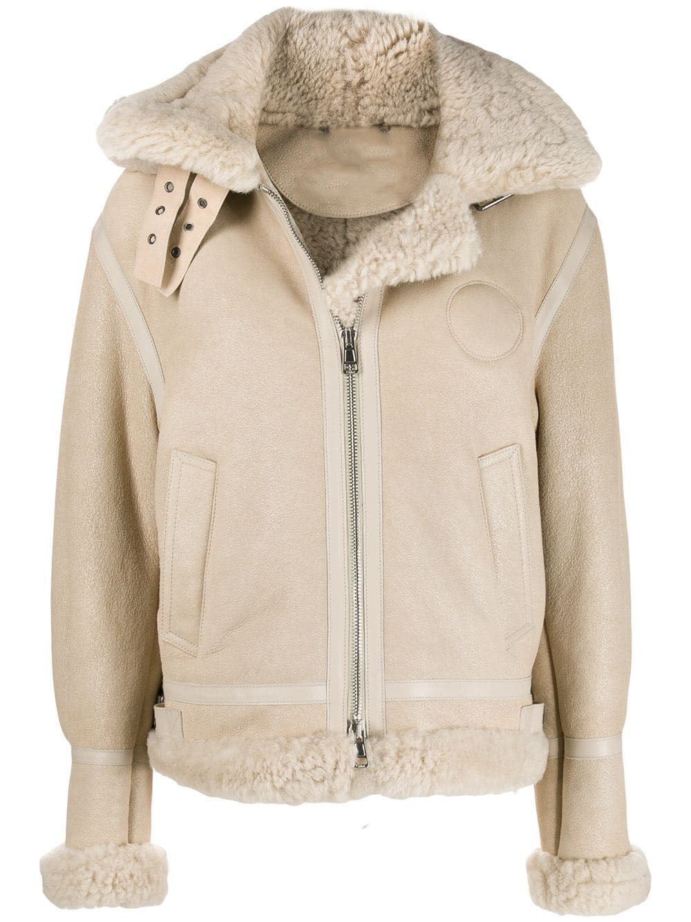 beige-lambskin-zipped-jacket Beige Lambskin Zipped Jacket - Image 1