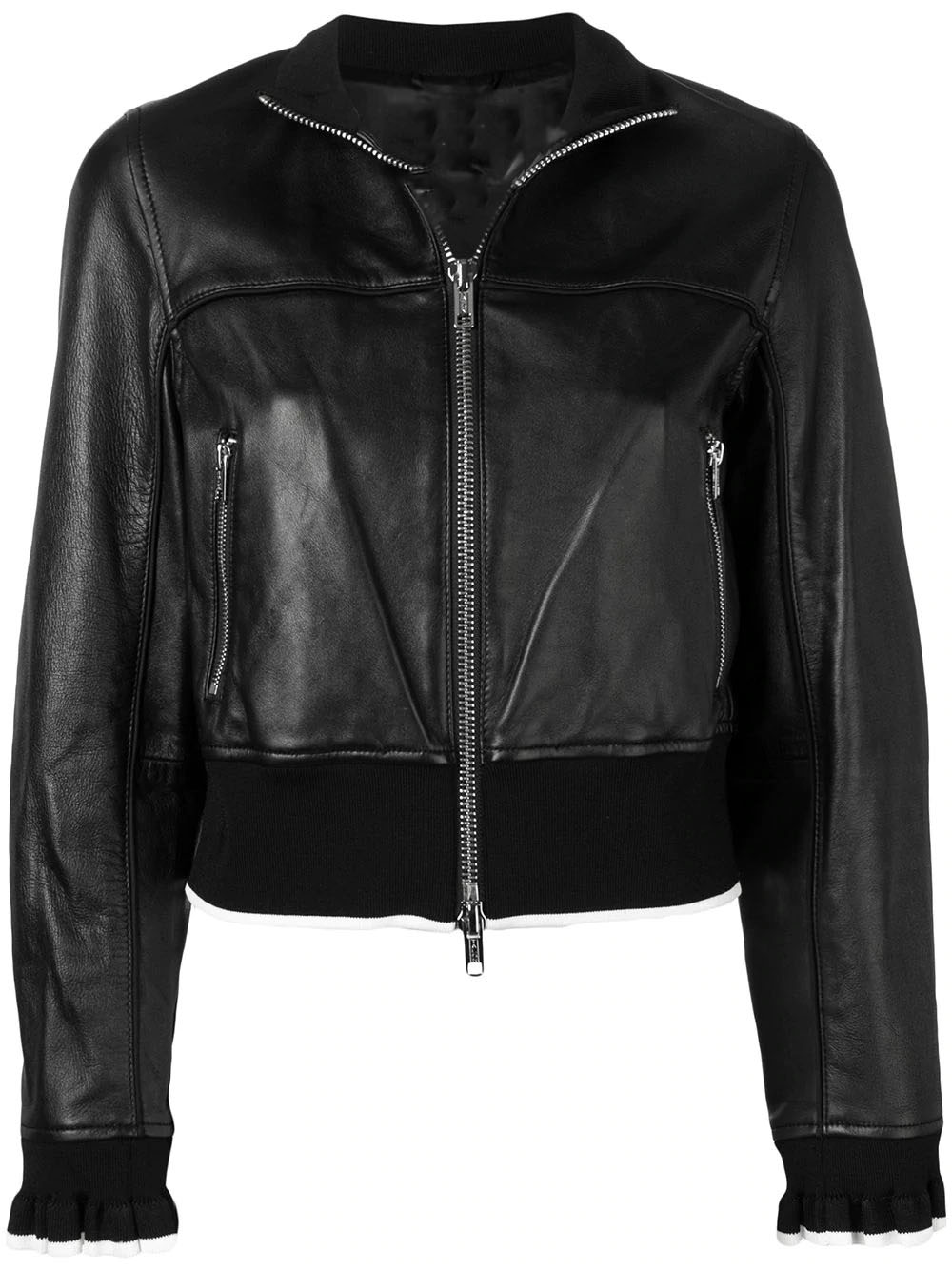black-cropped-leather-jacket (3) Black Cropped Leather Jacket - Image 1