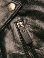 Black Leather Cropped Leather Jacket - Image 5