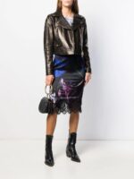 Black Leather Cropped Leather Jacket - Image 4