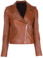 Brown Leather Kas Biker Jacket