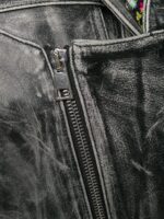 Women's Vintage Grey Cropped Moto Biker Jacket