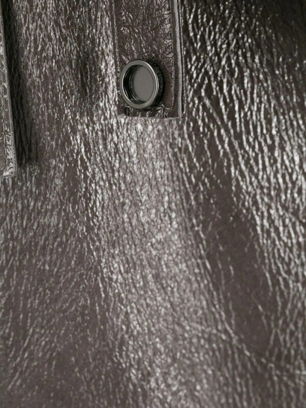 Grey Sheepskin Shearling Zipped Jacket - Image 6