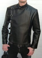 Punk Goth Leatherette Buckle Black Jacket