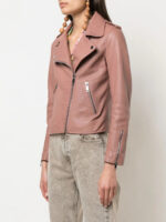 Light Pink Leather Kas Biker Jacket - Image 3
