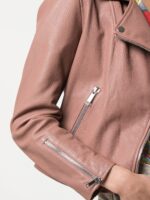 Light Pink Leather Kas Biker Jacket - Image 5