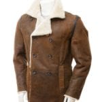 Men's Distressed Brown Double Breasted Coat