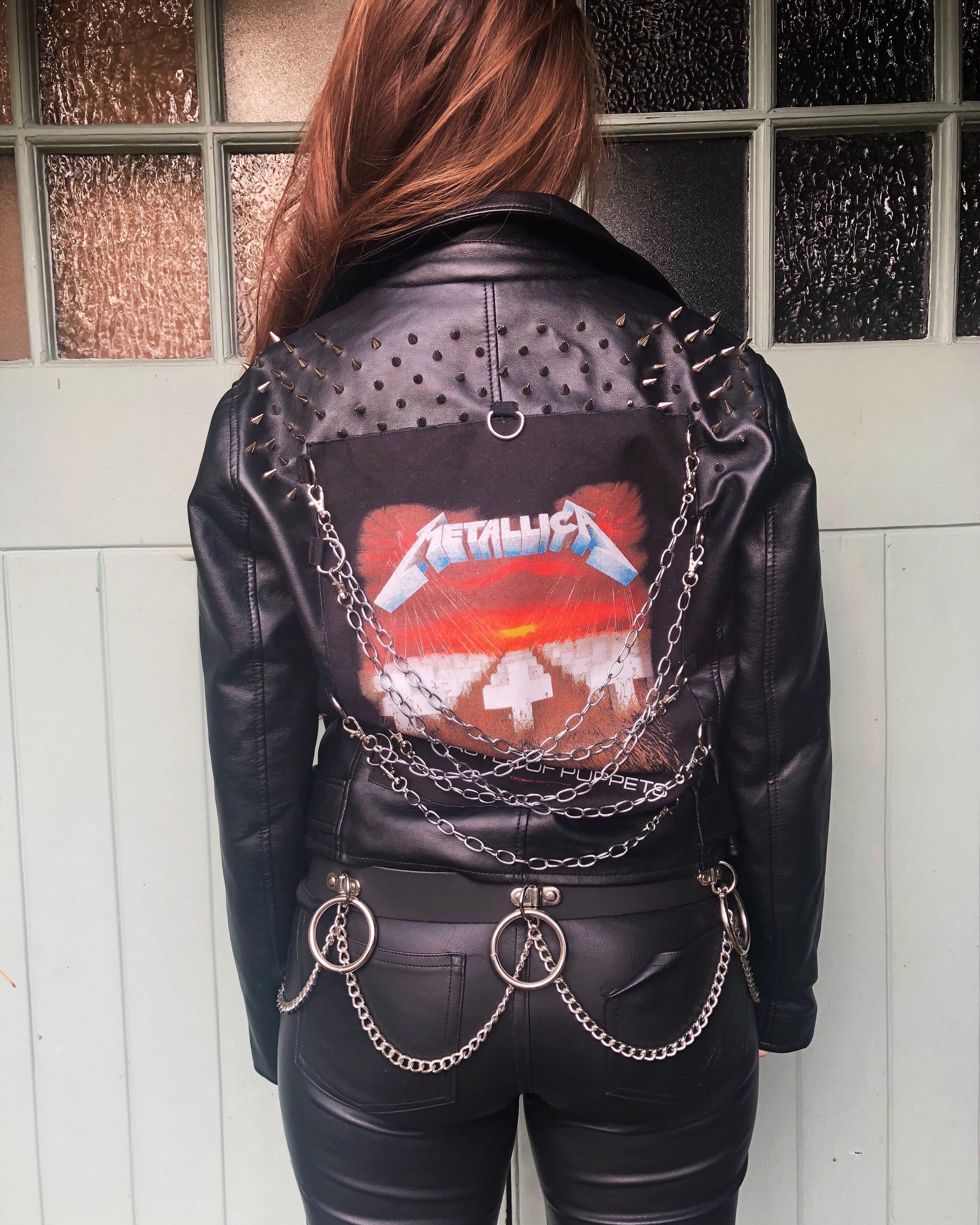 Metallica Black Leather Studded Jacket
