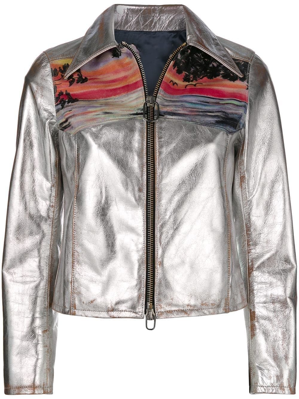 Mira Sunset Printed Leather Jacket - Maker of Jacket