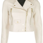 Off White Leather Cropped Jacket