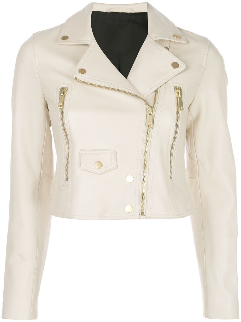 Off White Leather Cropped Jacket Maker of Jacket