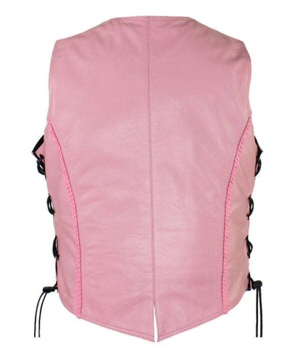 Pink Braided Leather Vest - Image 2