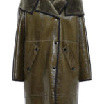 Best shearling hooded leather coat