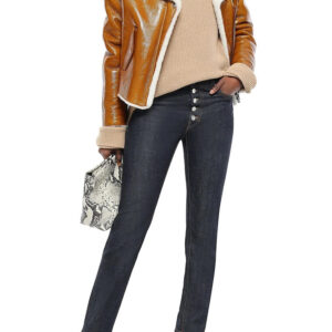 Shearling Trimmed Fur Leather Jacket