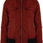 Wine Cargo Pockets Bomber Jacket