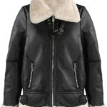 Women's Black Faux Leather Fur Lining Jacket