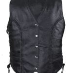 Women's Braided Leather Club Vest