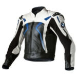 BMW Black And Blue Racing Motorcycle Leather Jacket