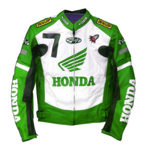 HONDA 7 number Motorbike Leather Jacket