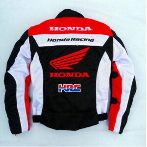 HONDA Red And Black Motorbike Leather Jacket