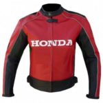 Honda Rocket Red Street Biker Leather Jacket for Men