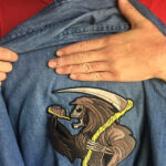 Huge 9" Drinkin' Reaper Back Patch