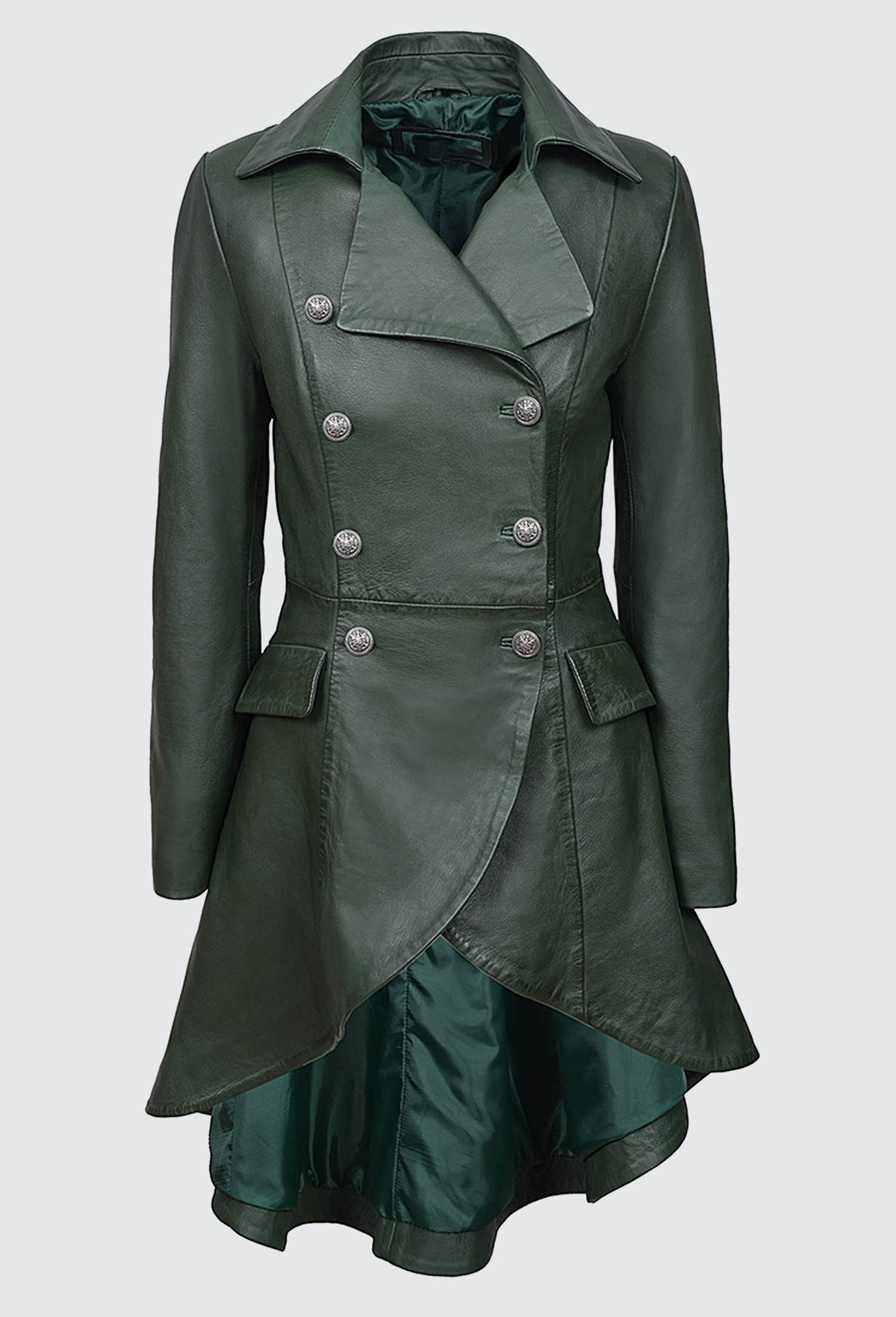 back-buckles-green-washed-real-leather-jacket-coat-gothic back-buckles-green-washed-real-leather-jacket-coat-gothic