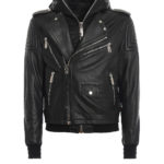 Black Statement Biker Leather Jacket