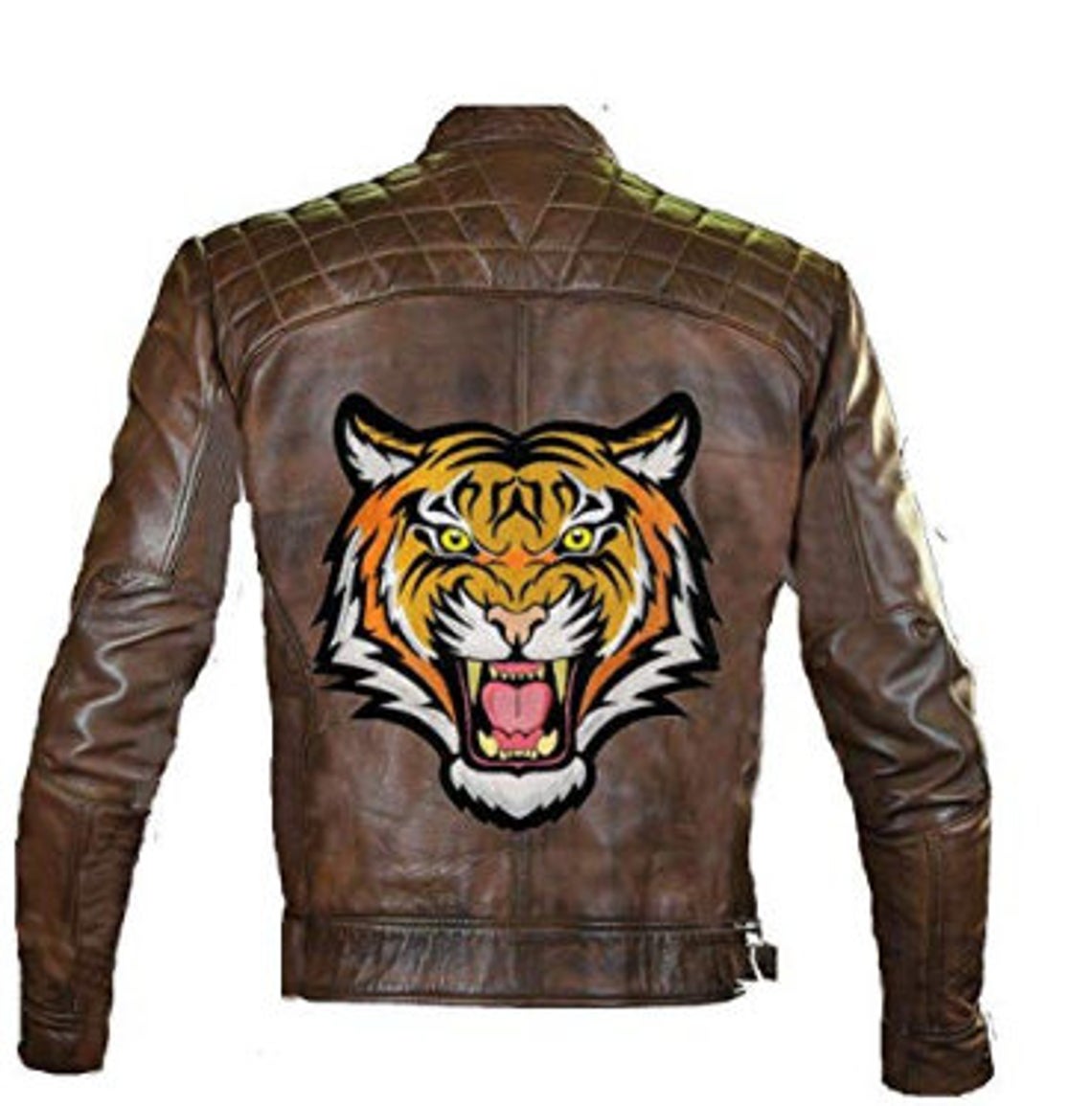 Maker of Jacket Biker Jackets Brown Cafe Racer Leather Tiger