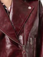burgundy-red-leather-zipped-biker-jacket