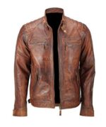cafe-racer-brown-fear-no-evil-biker-leather-jacket