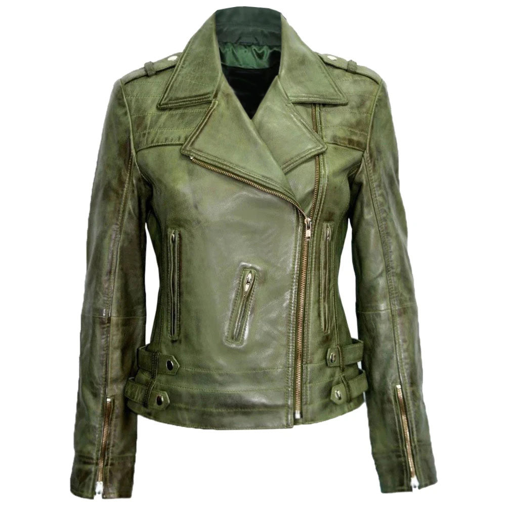 green-lambskin-buckle-style-jacket (2) Green Lambskin Buckle Style Jacket - Image 1