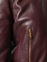 maroon-cropped-leather-biker-jacket