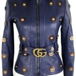Navy Blue Women's Runway Grainy Jacket