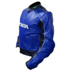 Honda Blue and Black Racing Motorcycle Leather Jacket