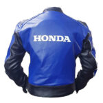 Honda Blue and Black Racing Motorcycle Leather Jacket