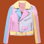 Pastel Multi-Colored Hayley William Biker Jacket (front)