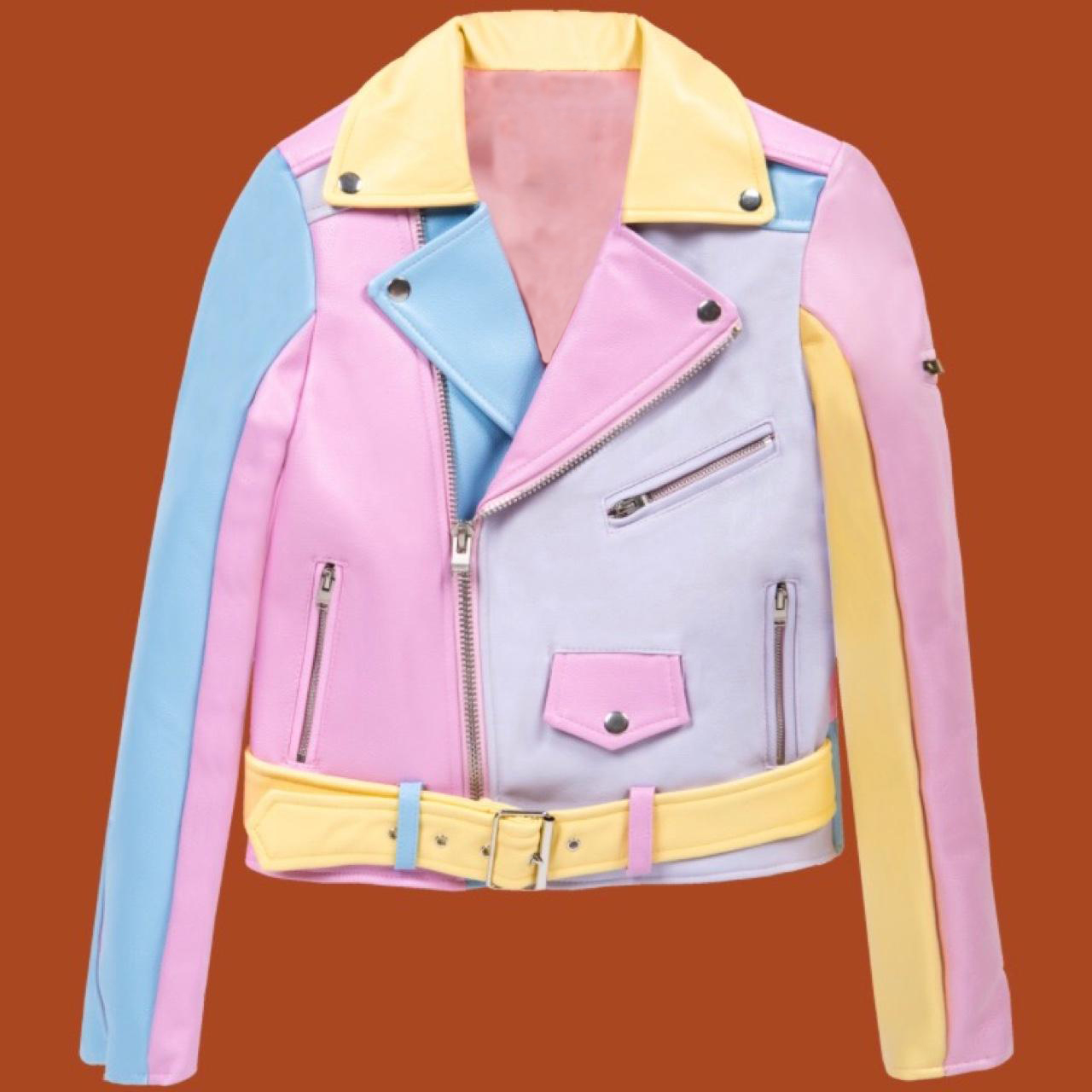 Pastel Multi-Colored Hayley William Biker Jacket 