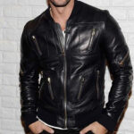 William Levy Black Bomber Leather Jacket