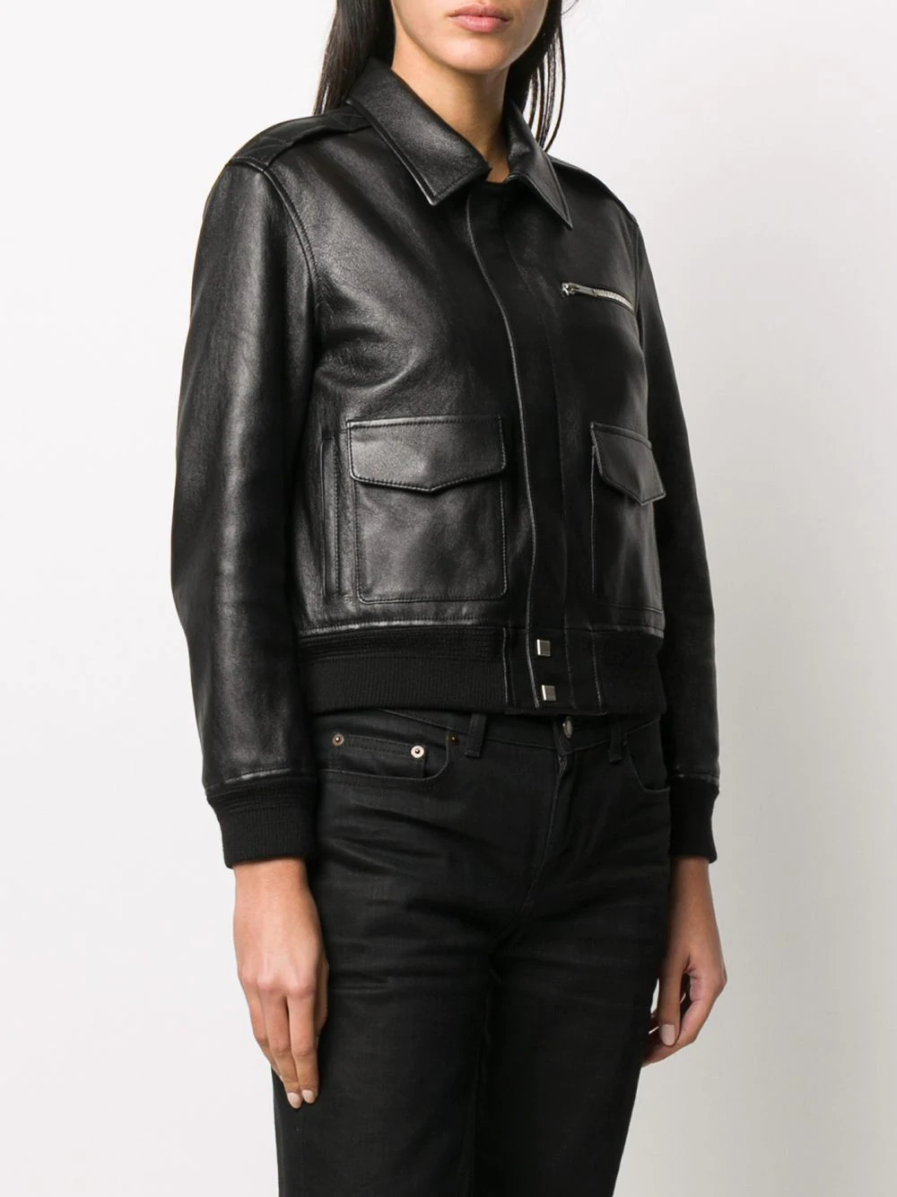 Black Leather Cropped Jacket - Maker of Jacket