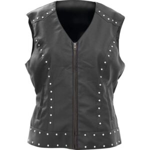 black-tailored-faux-leather-studded-vest
