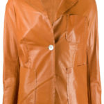 Brown Lambskin Fitted Tailored Jacket