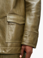 contrast-collar-olive-green-leather-jacket