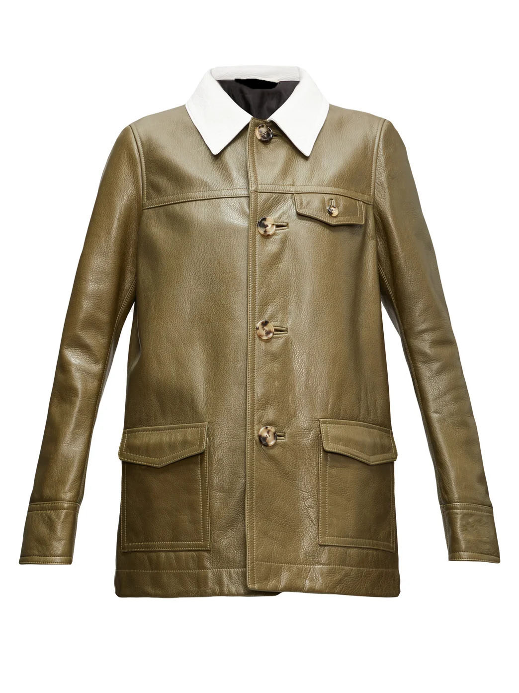 contrast-collar-olive-green-leather-jacket (3) contrast-collar-olive-green-leather-jacket