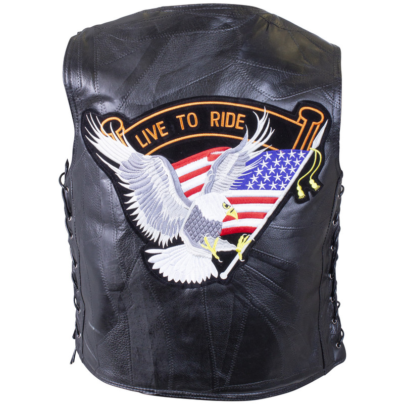 diamond-plate-rock-design-genuine-buffalo-leather-vest-with-eagle-patch diamond-plate-rock-design-genuine-buffalo-leather-vest-with-eagle-patch