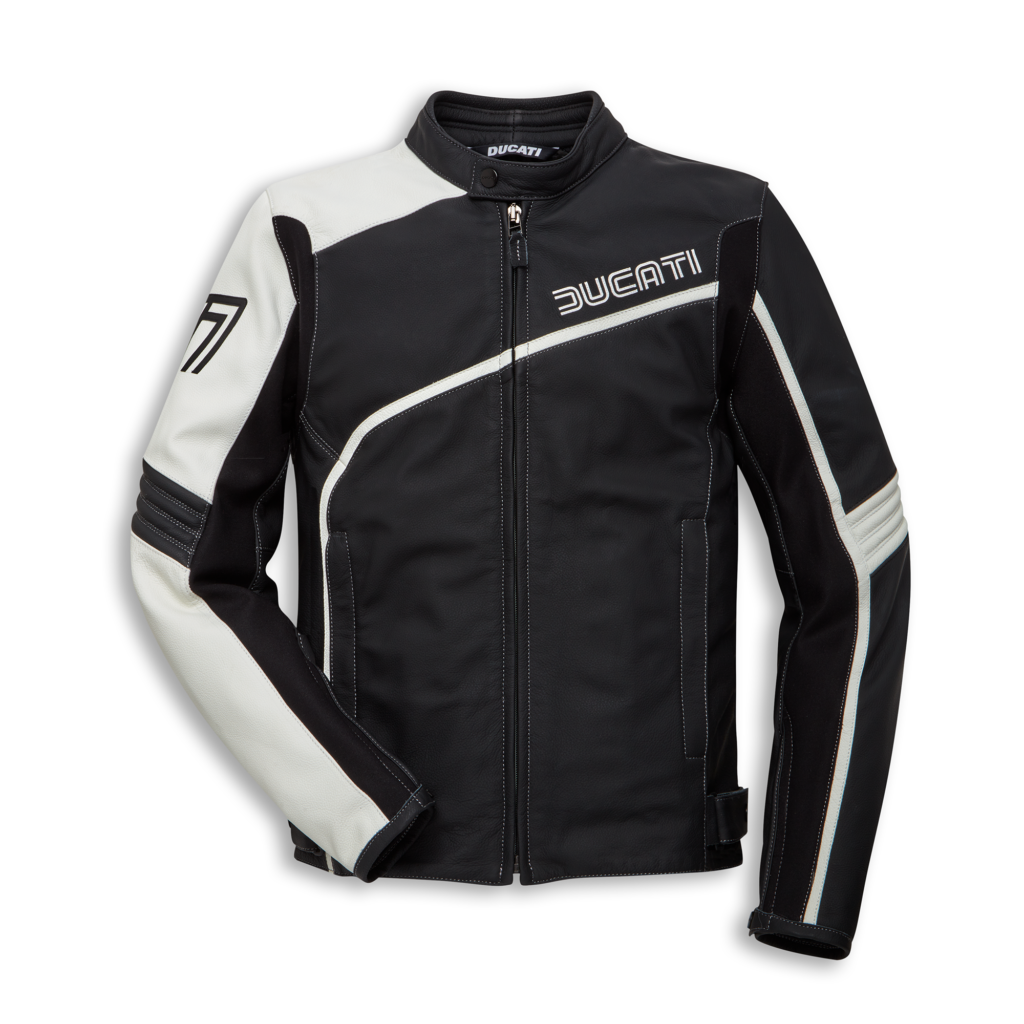 Ducati Coarse Black And White Motorcycle Jacket - Maker of Jacket